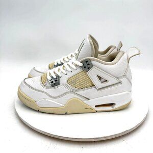 Nike Air Jordan 4 Youth Sz 6Y Women 7.5 408452-100 Pure Money white Cement Shoes